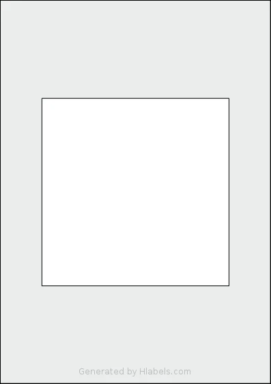 AALabels® AAV001 template with 1 square 145 x 145 millimeter labels per sheet, on A4-size adhesive blank label sheets.