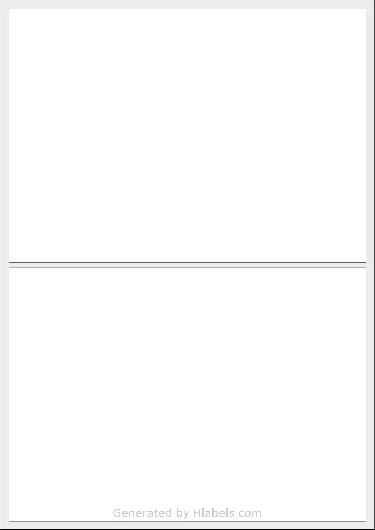 AALabels® AAVV02 template with 2 rectangular 200 x 142 millimeter labels per sheet, on A4-size adhesive blank label sheets.