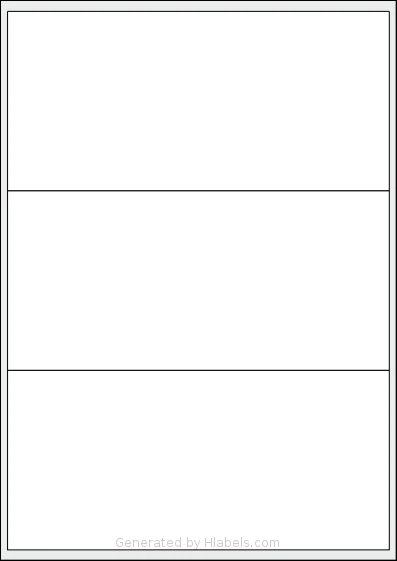 AALabels® AAVV03 template with 3 rectangular 202 x 95 millimeter labels per sheet, on A4-size adhesive blank label sheets.