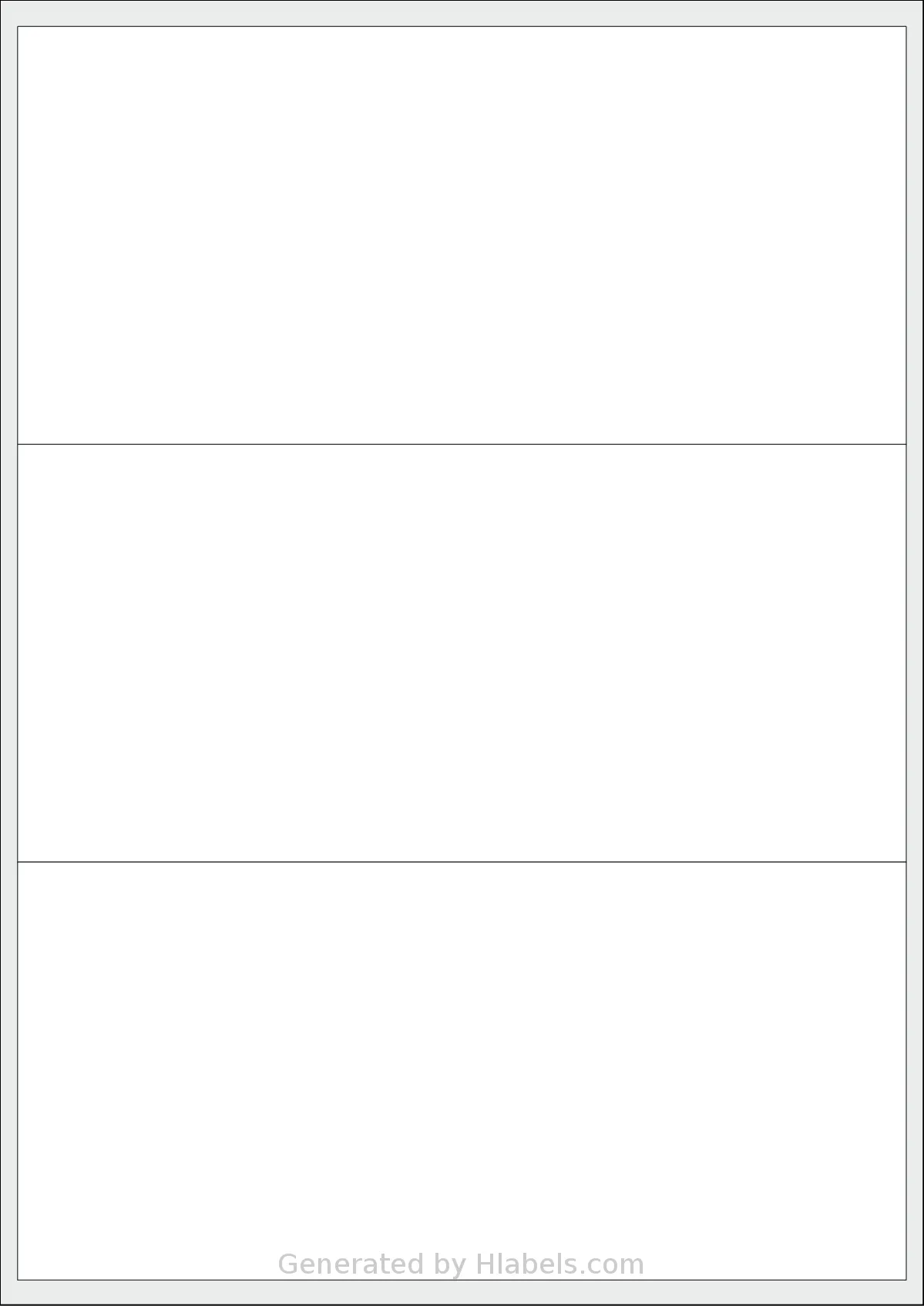 AALabels® AAVV03 template with 3 rectangular 202 x 95 millimeter labels per sheet, on A4-size adhesive blank label sheets.