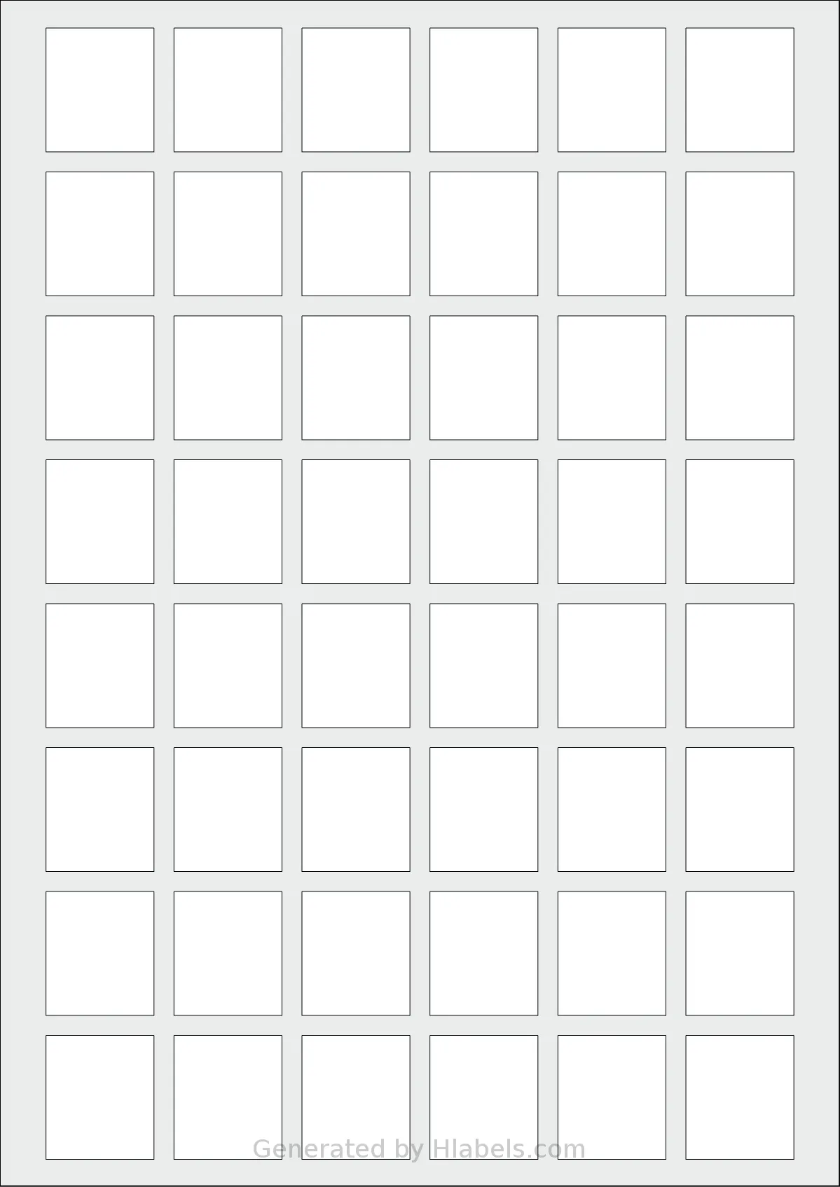 AALabels® AAVV48 template with 48 rectangular 27 x 31 millimeter labels per sheet, on A4-size adhesive blank label sheets.