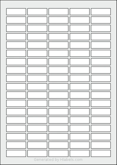 AALabels® AAVV90 template with 90 rectangular 35 x 12 millimeter labels per sheet, on A4-size adhesive blank label sheets.