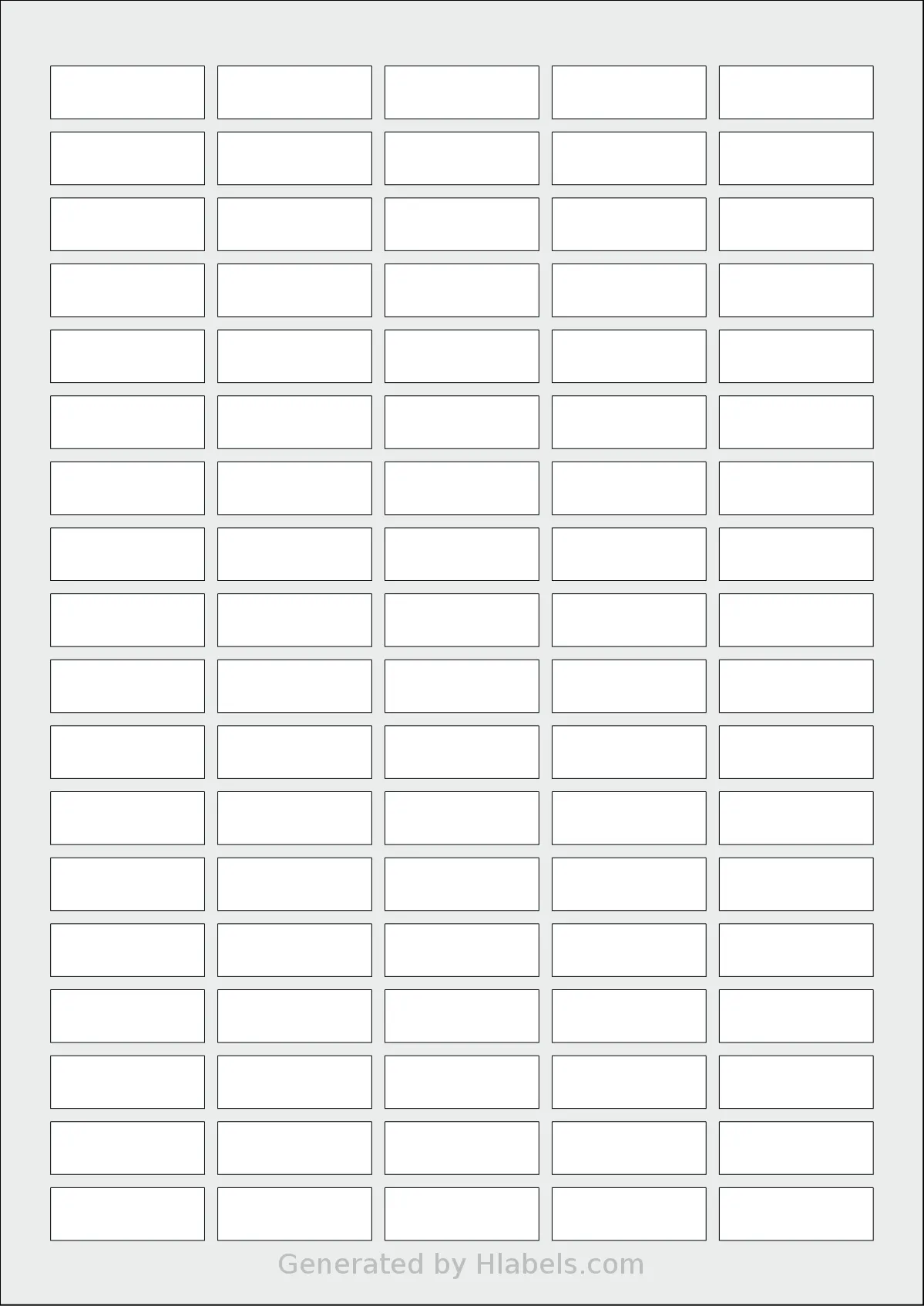 AALabels® AAVV90 template with 90 rectangular 35 x 12 millimeter labels per sheet, on A4-size adhesive blank label sheets.