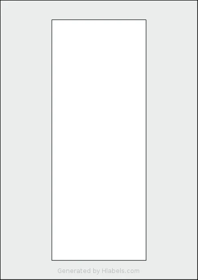 AALabels® AAW001 template with 1 rectangular 100 x 255 millimeter labels per sheet, on A4-size adhesive blank label sheets.