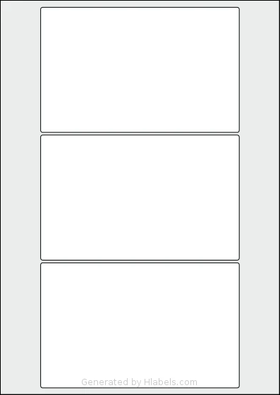 AALabels® AAW003 template with 3 rectangular 149 x 94 millimeter labels per sheet, on A4-size adhesive blank label sheets.