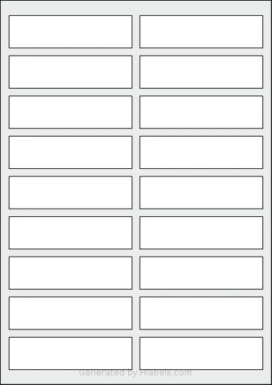 AALabels® AAW018 template with 18 rectangular 95 x 25 millimeter labels per sheet, on A4-size adhesive blank label sheets.