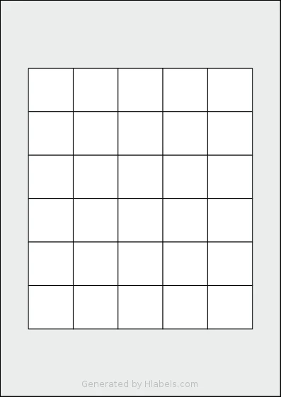 AALabels® AAW030 template with 30 rectangular 33.5 x 32.5 millimeter labels per sheet, on A4-size adhesive blank label sheets.