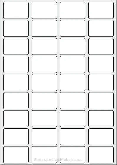 AALabels® AAW036 template with 36 rectangular 45 x 30 millimeter labels per sheet, on A4-size adhesive blank label sheets.