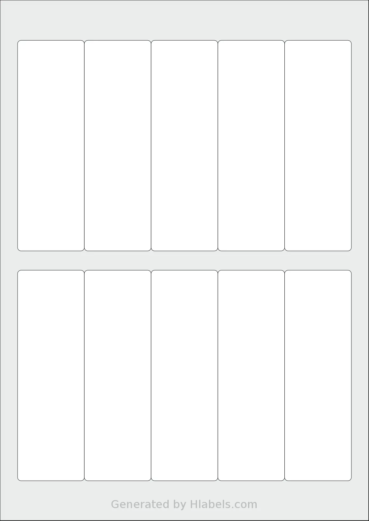 AALabels® AAWW10 template with 10 rectangular 38 x 120 millimeter labels per sheet, on A4-size adhesive blank label sheets.
