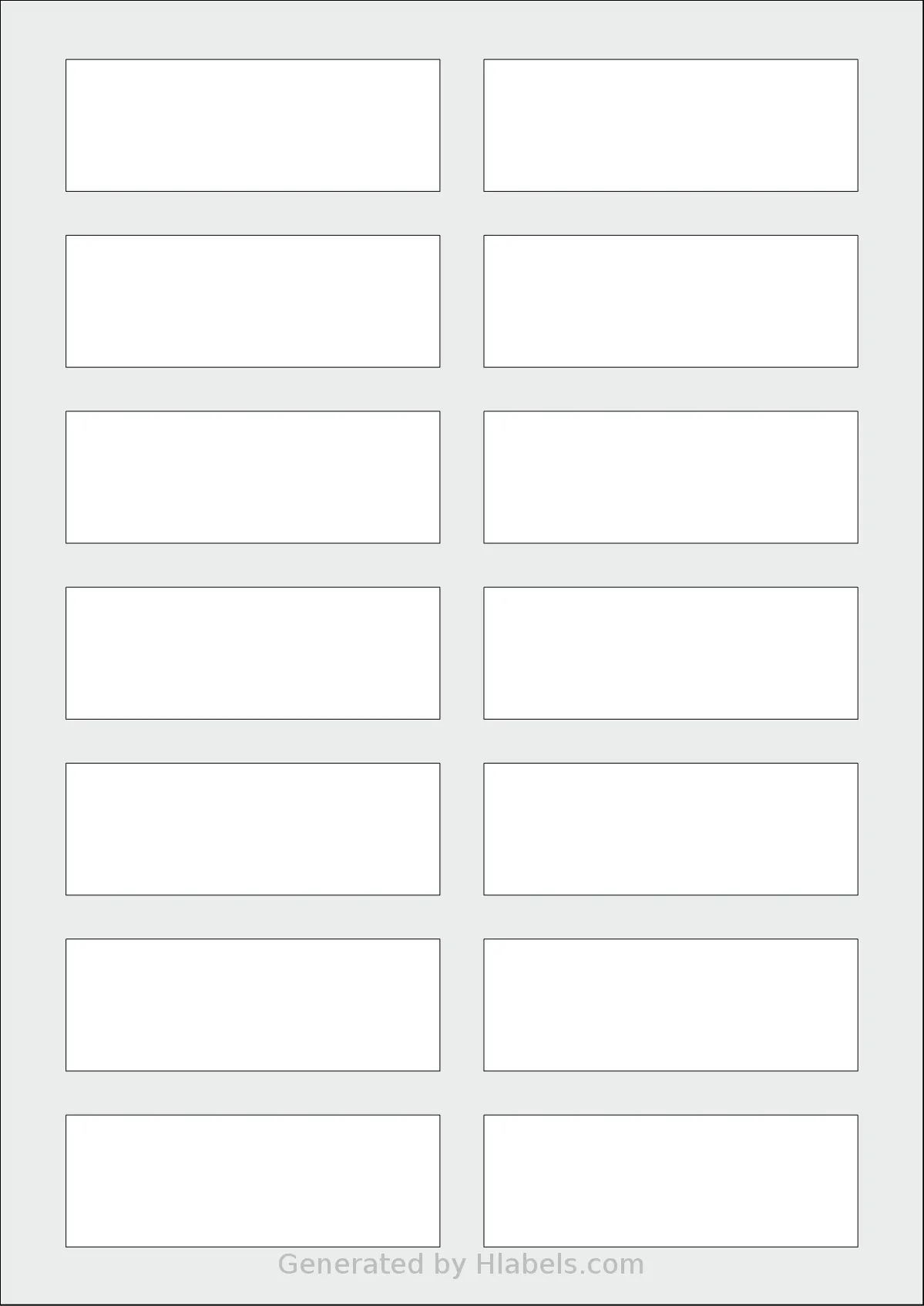 AALabels® AAX014 template with 14 rectangular 85 x 30 millimeter labels per sheet, on A4-size adhesive blank label sheets.