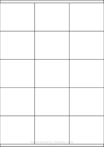 AALabels® AAX015 template with 15 rectangular 70 x 57 millimeter labels per sheet, on A4-size adhesive blank label sheets.