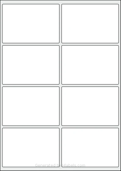 AALabels® AAY008 template with 8 rectangular 99 x 67.7 millimeter labels per sheet, on A4-size adhesive blank label sheets.