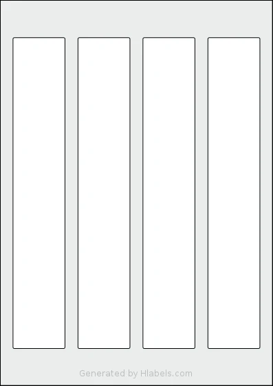AALabels® AAZ004 template with 4 rectangular 40 x 239 millimeter labels per sheet, on A4-size adhesive blank label sheets.