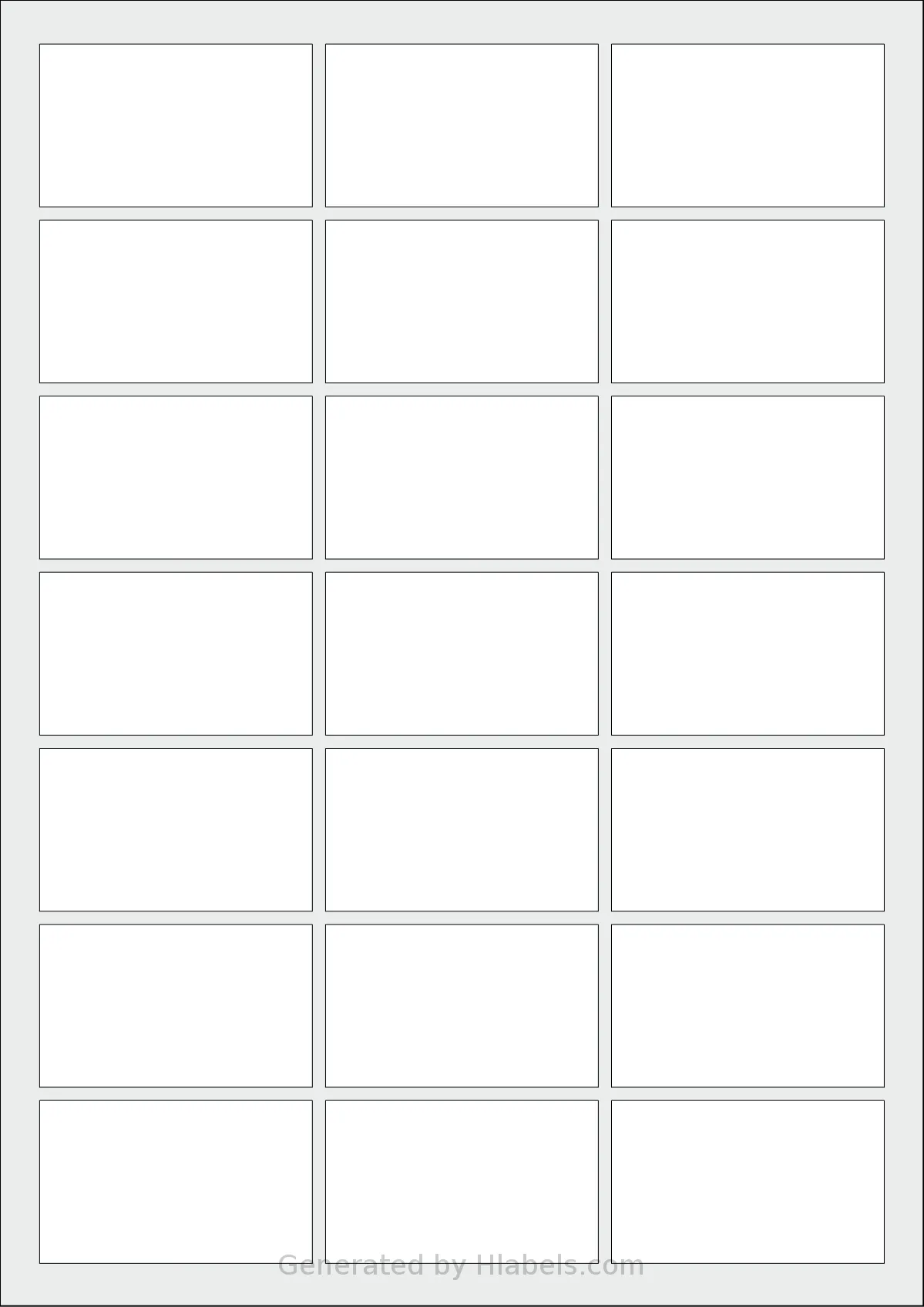 AALabels® AAZ021 template with 21 rectangular 62 x 37 millimeter labels per sheet, on A4-size adhesive blank label sheets.