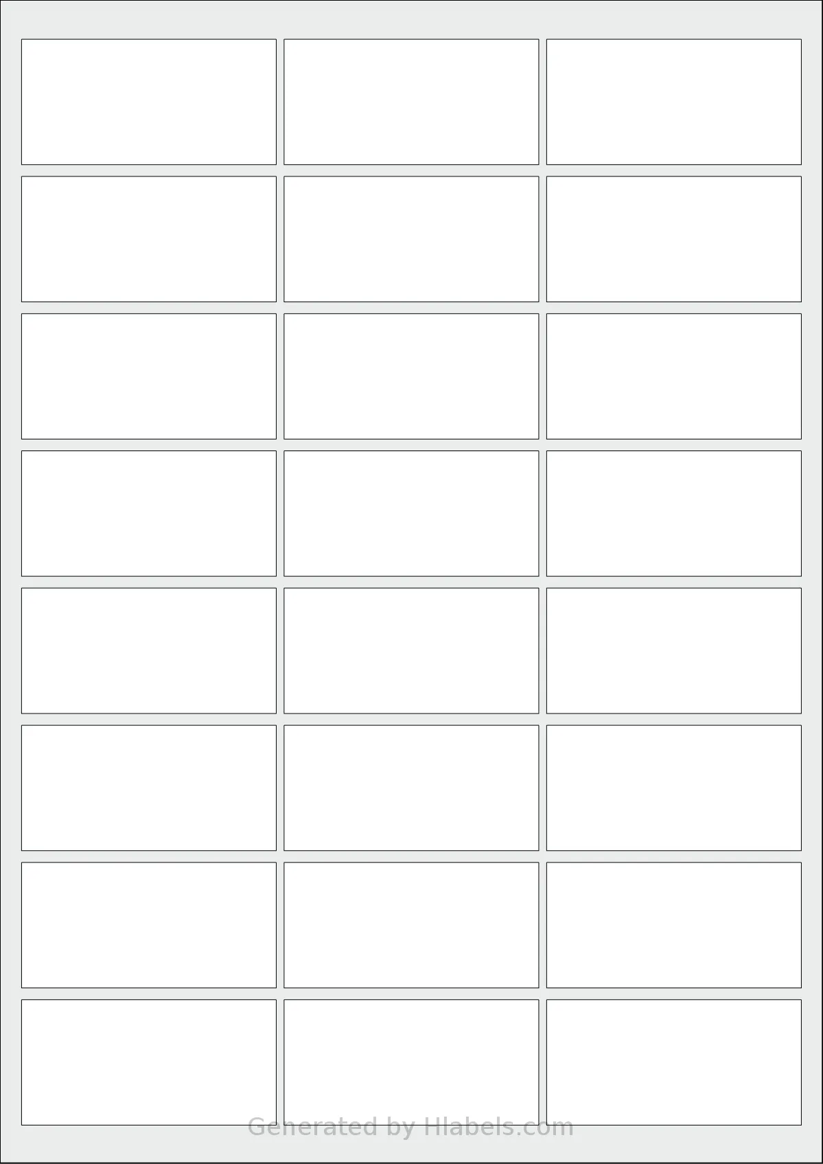 AALabels® AAZ024 template with 24 rectangular 65 x 32 millimeter labels per sheet, on A4-size adhesive blank label sheets.