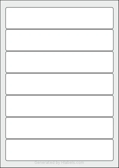 Apli® 01232 template with 7 rectangular 190 x 38 millimeter labels per sheet, on A4-size adhesive blank label sheets.