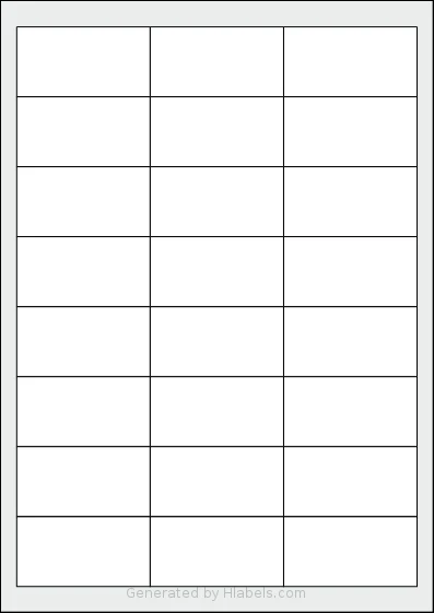 Apli® 01263 template with 24 rectangular 64.6 x 33.8 millimeter labels per sheet, on A4-size adhesive blank label sheets.