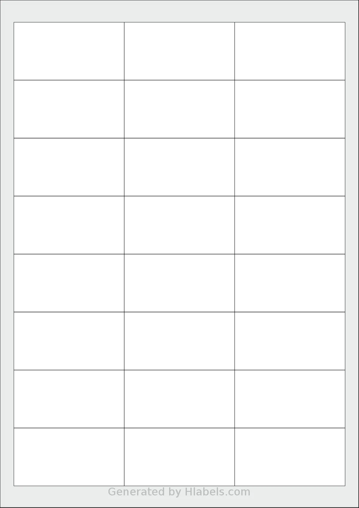 Apli® 01263 template with 24 rectangular 64.6 x 33.8 millimeter labels per sheet, on A4-size adhesive blank label sheets.