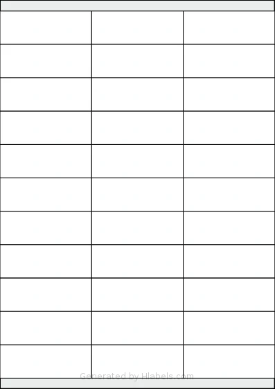 Apli® 01270 template with 33 rectangular 70 x 25.4 millimeter labels per sheet, on A4-size adhesive blank label sheets.