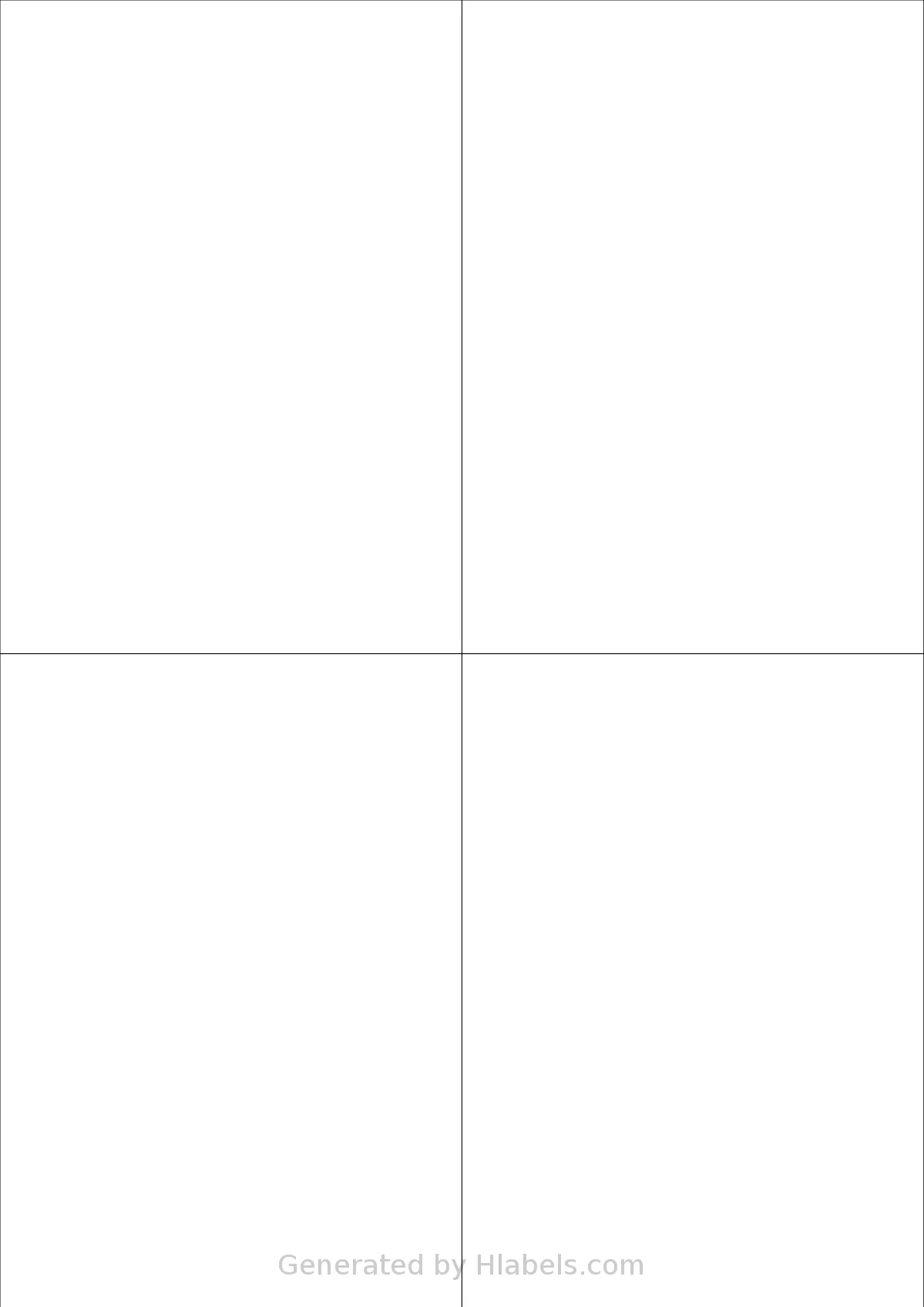 Apli® 01280 template with 4 rectangular 105 x 148.5 millimeter labels per sheet, on A4-size adhesive blank label sheets.