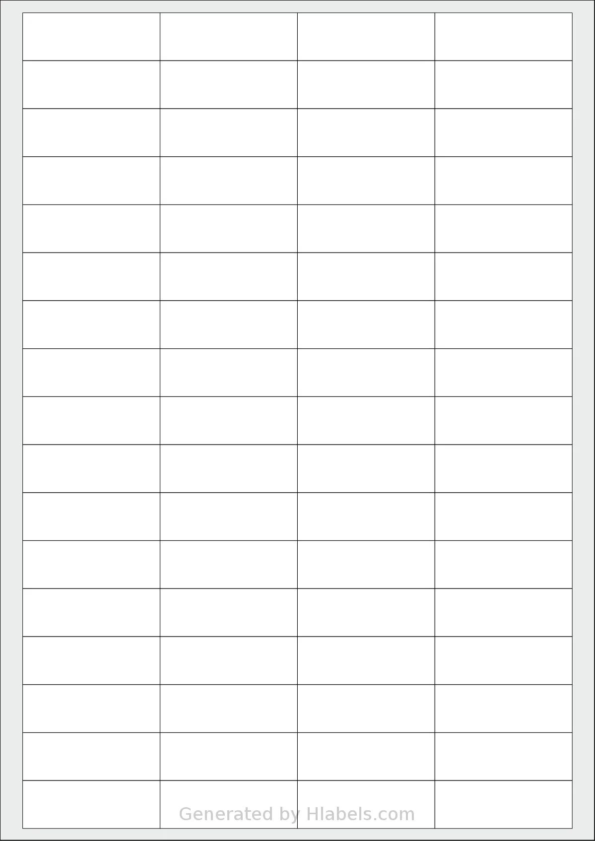 Apli® 01282 template with 68 rectangular 48.5 x 16.9 millimeter labels per sheet, on A4-size adhesive blank label sheets.