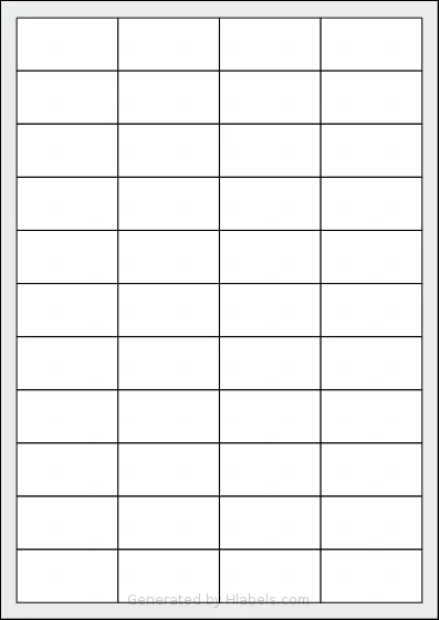 Apli® 01285 template with 44 rectangular 48.5 x 25.4 millimeter labels per sheet, on A4-size adhesive blank label sheets.