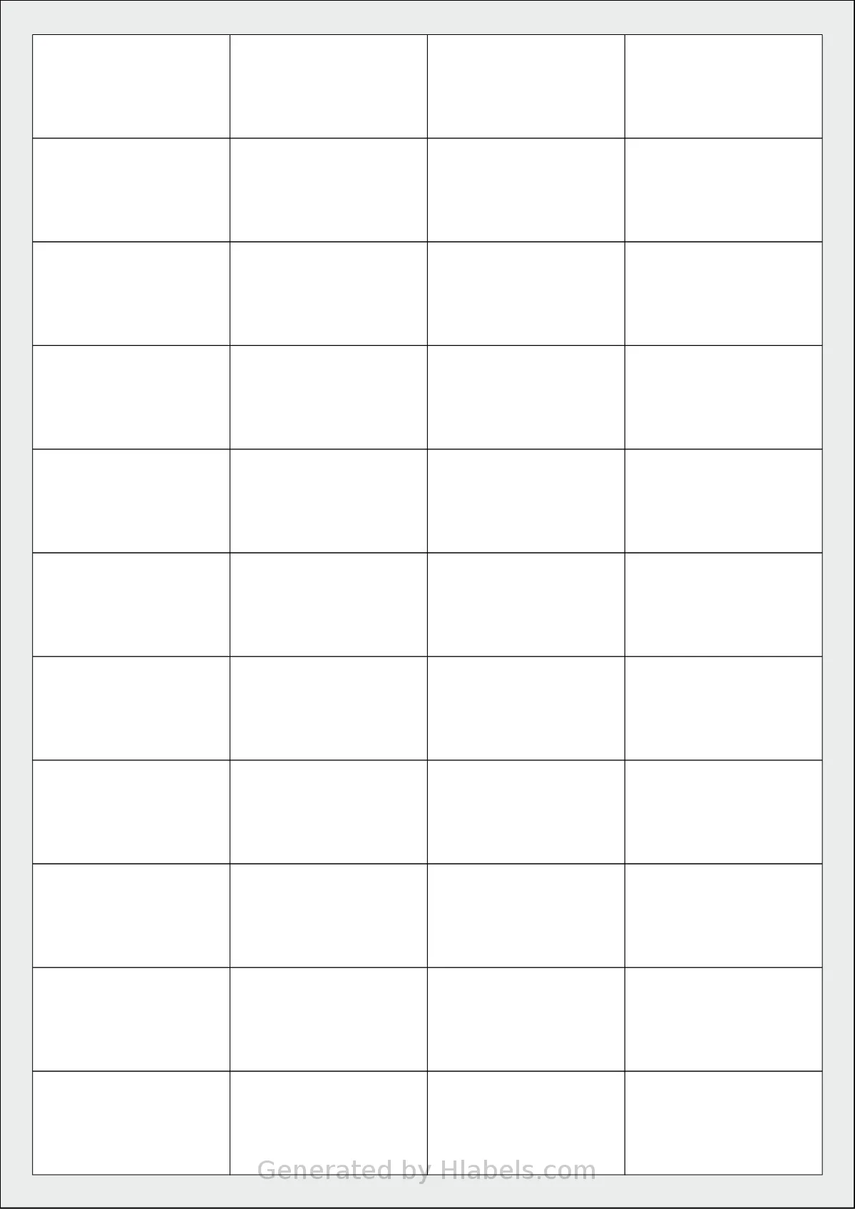 Apli® 01285 template with 44 rectangular 48.5 x 25.4 millimeter labels per sheet, on A4-size adhesive blank label sheets.