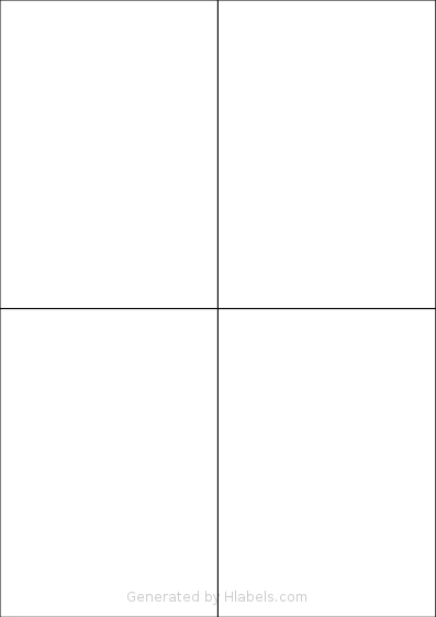 Apli® 01797 template with 4 rectangular 105 x 148.5 millimeter labels per sheet, on A4-size adhesive blank label sheets.