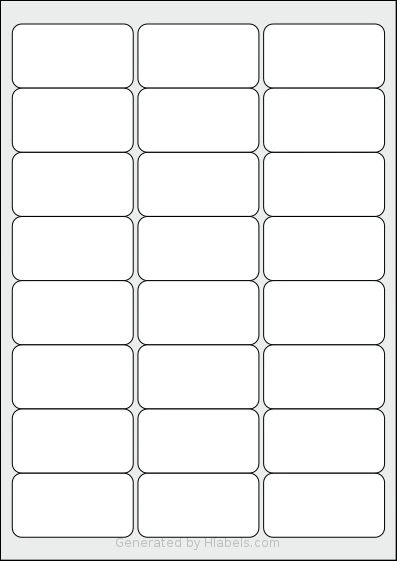 Apli® 02409 template with 24 rectangular 64 x 33.9 millimeter labels per sheet, on A4-size adhesive blank label sheets.