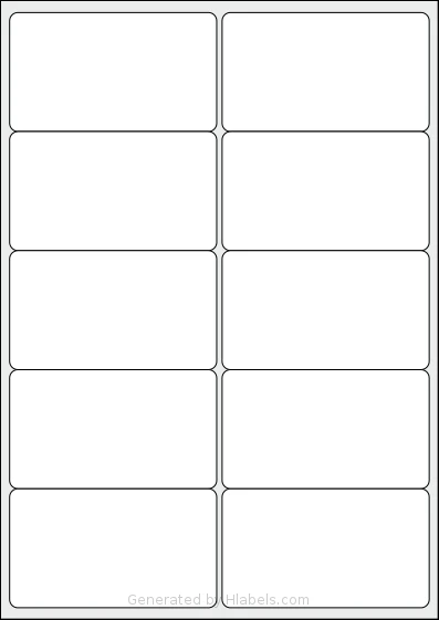 Apli® 02411 template with 10 rectangular 99.1 x 57 millimeter labels per sheet, on A4-size adhesive blank label sheets.