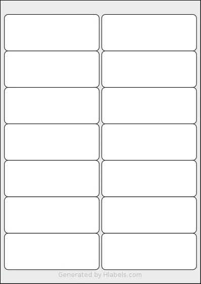 Apli® 02419 template with 14 rectangular 99.1 x 38.1 millimeter labels per sheet, on A4-size adhesive blank label sheets.