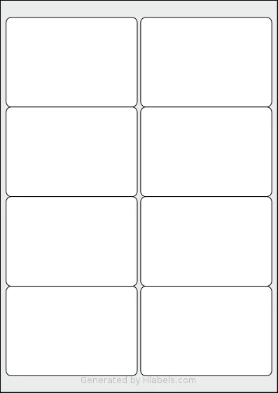 Apli® 02420 template with 8 rectangular 99.1 x 67.7 millimeter labels per sheet, on A4-size adhesive blank label sheets.