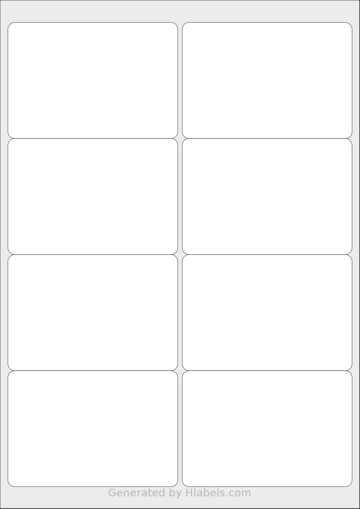 Apli® 02420 template with 8 rectangular 99.1 x 67.7 millimeter labels per sheet, on A4-size adhesive blank label sheets.