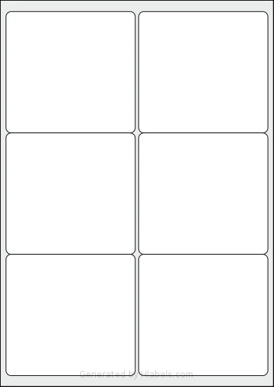 Apli® 02421 template with 6 rectangular 99.1 x 93.1 millimeter labels per sheet, on A4-size adhesive blank label sheets.