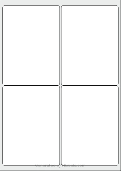Apli® 02422 template with 4 rectangular 99.1 x 139 millimeter labels per sheet, on A4-size adhesive blank label sheets.