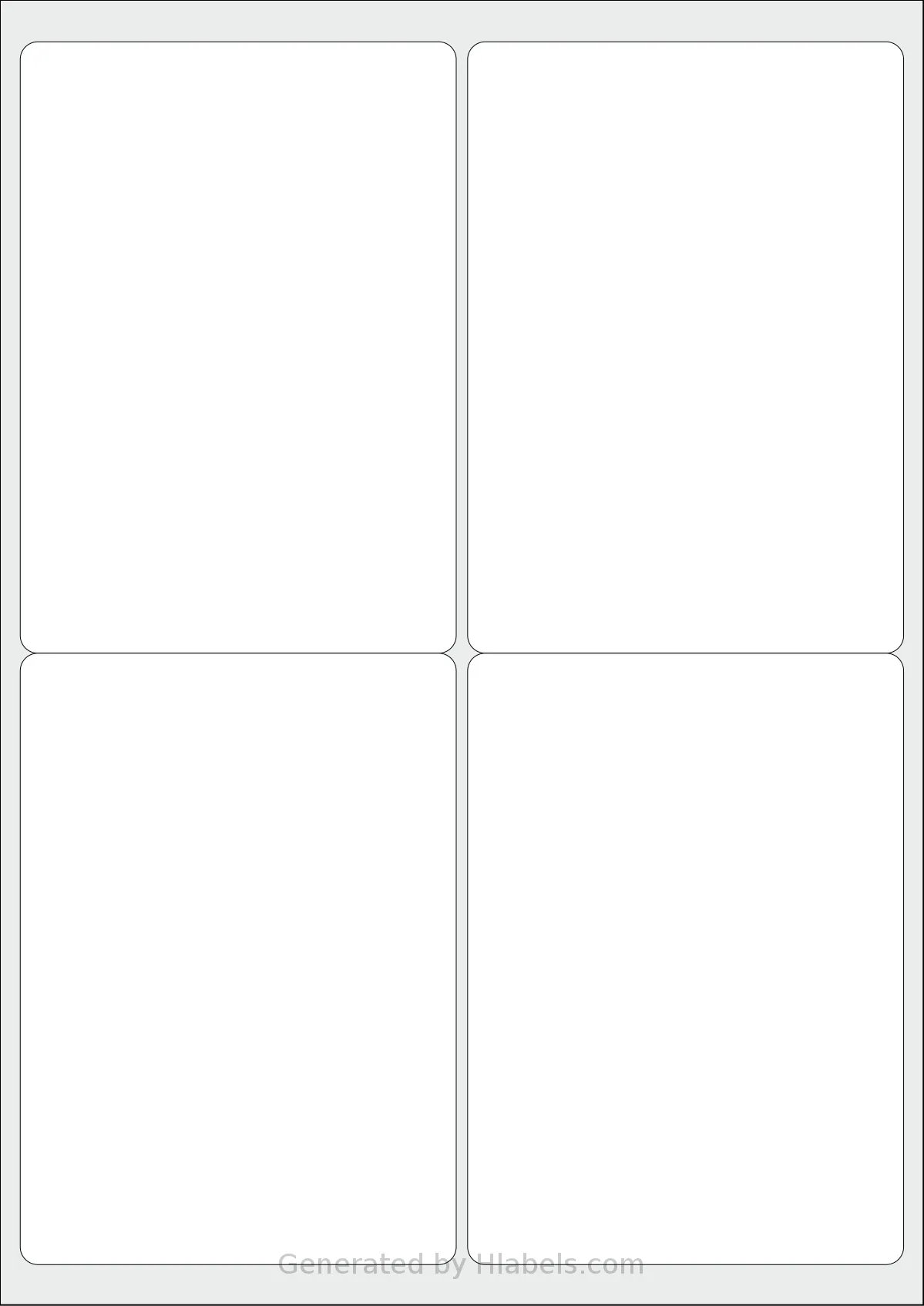 Apli® 02422 template with 4 rectangular 99.1 x 139 millimeter labels per sheet, on A4-size adhesive blank label sheets.