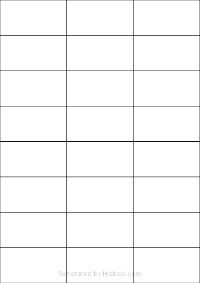 Apli® 02520 template with 24 rectangular 70 x 37.125 millimeter labels per sheet, on A4-size adhesive blank label sheets.