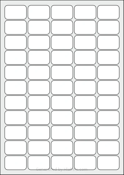Apli® 03051 template with 55 rectangular 36.8 x 23.8 millimeter labels per sheet, on A4-size adhesive blank label sheets.