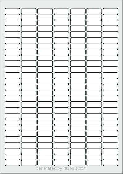 Apli® 10198 template with 189 rectangular 25.4 x 10 millimeter labels per sheet, on A4-size adhesive blank label sheets.
