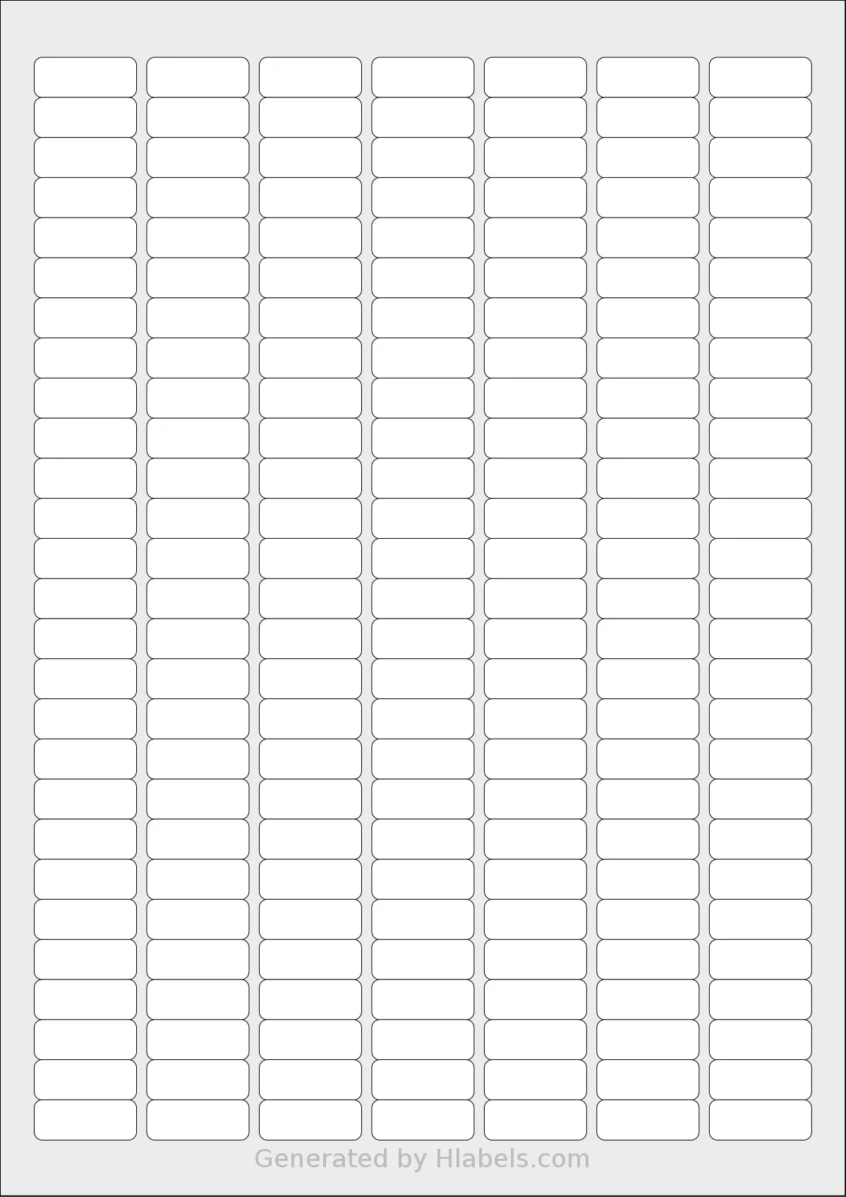 Apli® 10198 template with 189 rectangular 25.4 x 10 millimeter labels per sheet, on A4-size adhesive blank label sheets.