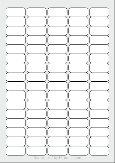 Apli® 10199 template with 80 rectangular 35.6 x 16.9 millimeter labels per sheet, on A4-size adhesive blank label sheets.