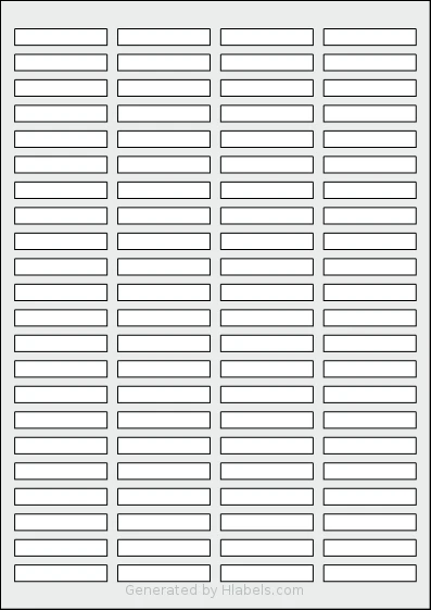 Apli® 10314 template with 88 rectangular 45 x 8 millimeter labels per sheet, on A4-size adhesive blank label sheets.