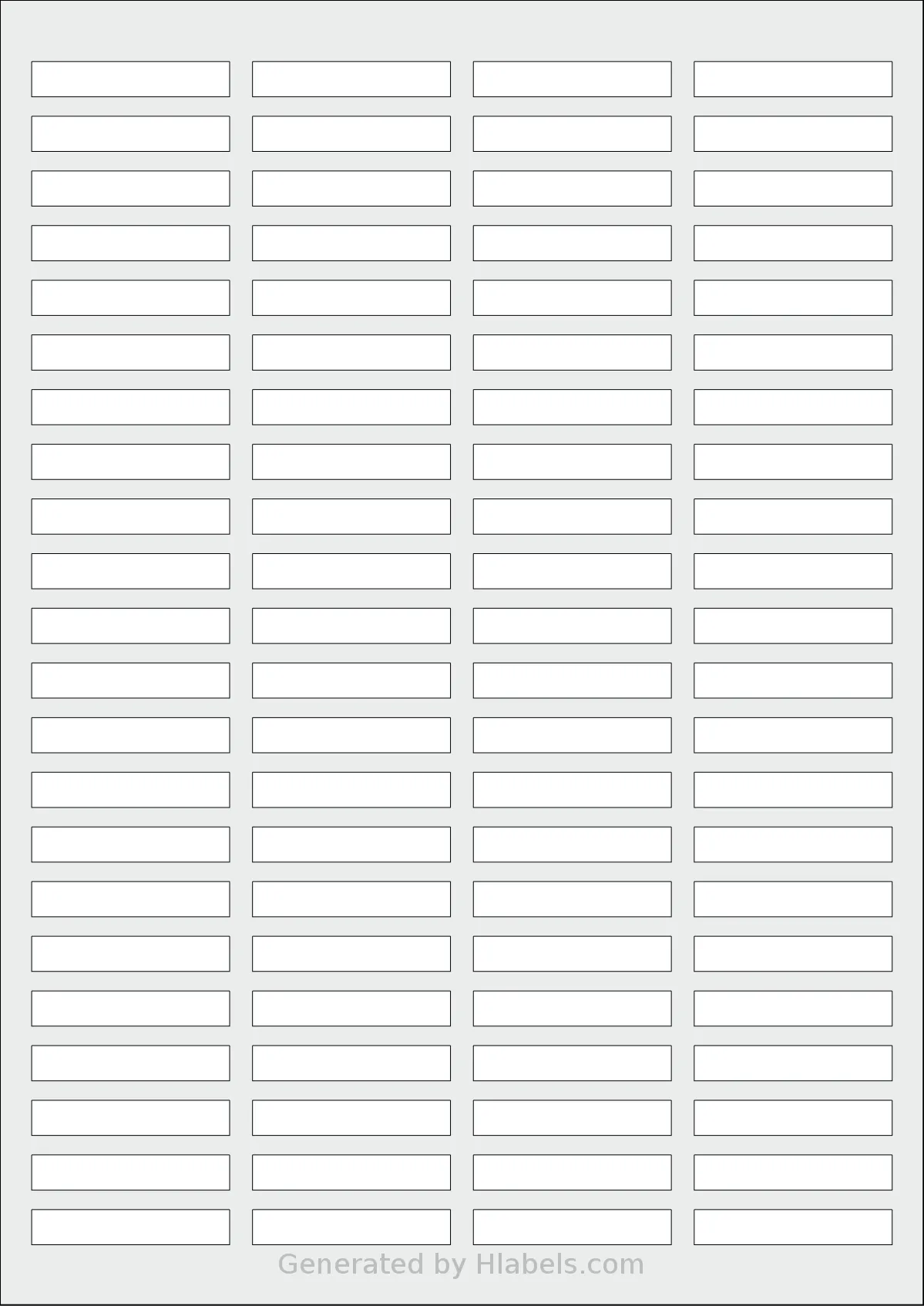 Apli® 10314 template with 88 rectangular 45 x 8 millimeter labels per sheet, on A4-size adhesive blank label sheets.