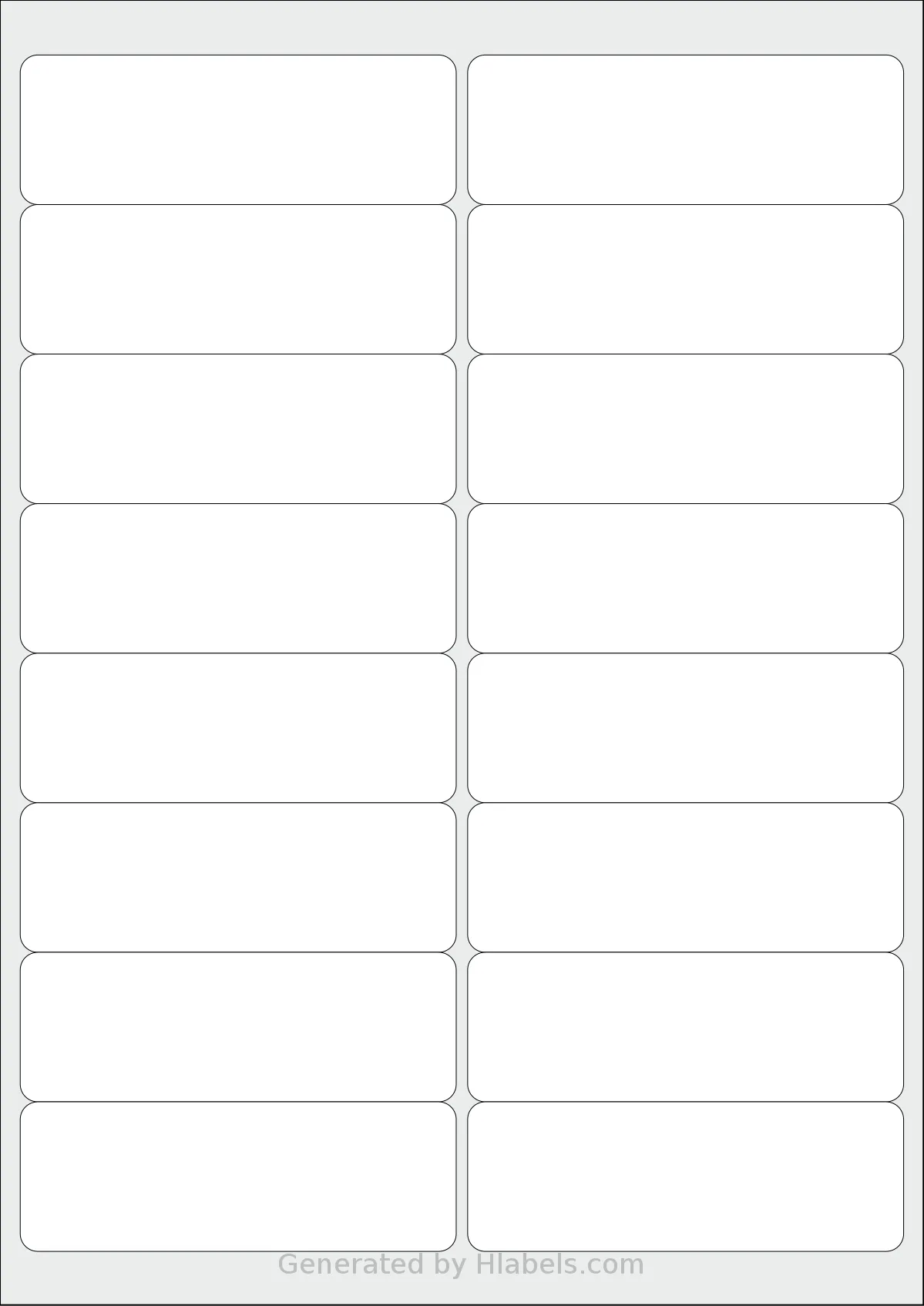 Apli® 10561 template with 16 rectangular 99.1 x 34 millimeter labels per sheet, on A4-size adhesive blank label sheets.