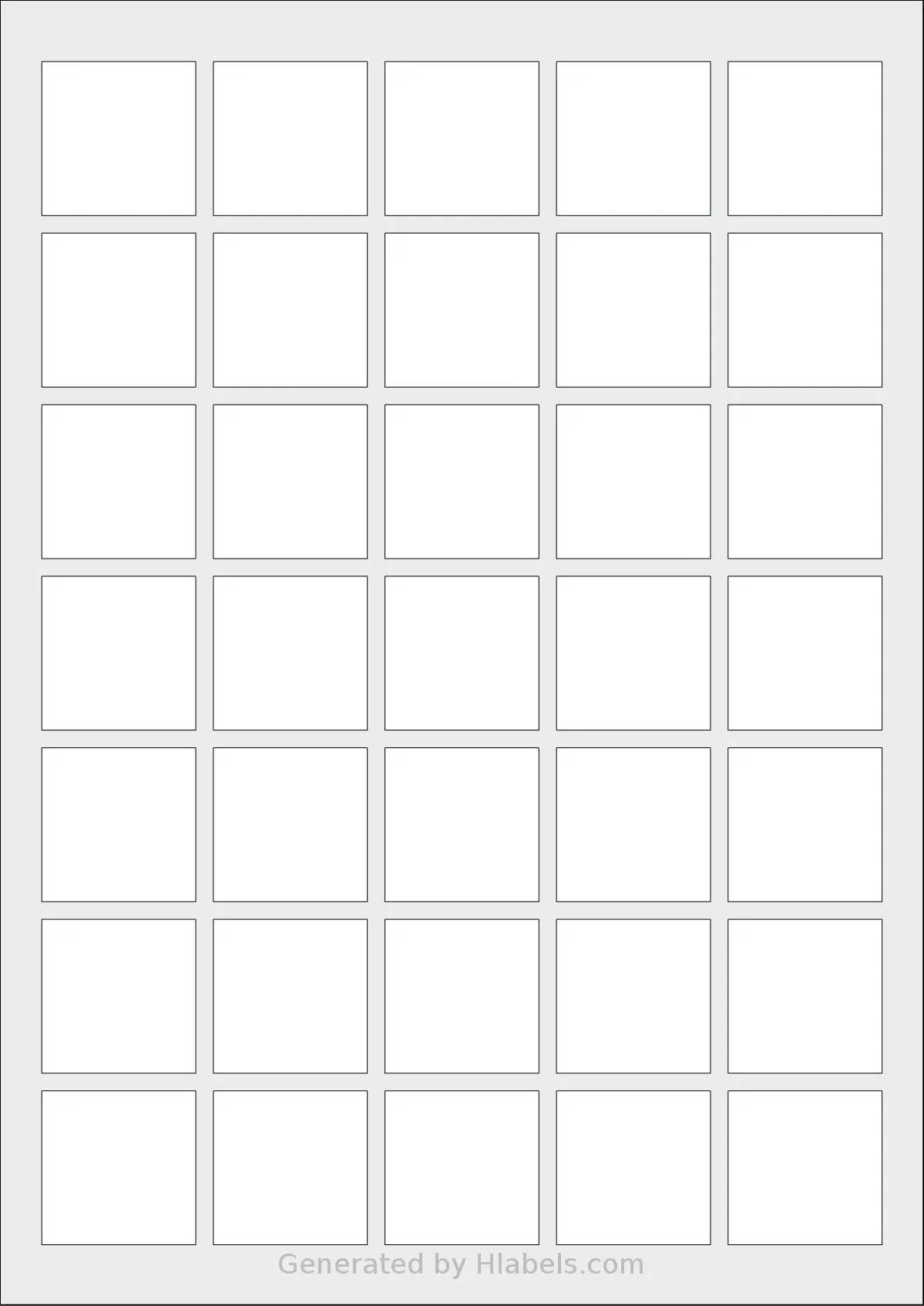 Avery® 3535 template with 35 square 35 x 35 millimeter labels per sheet, on A4-size adhesive blank label sheets.