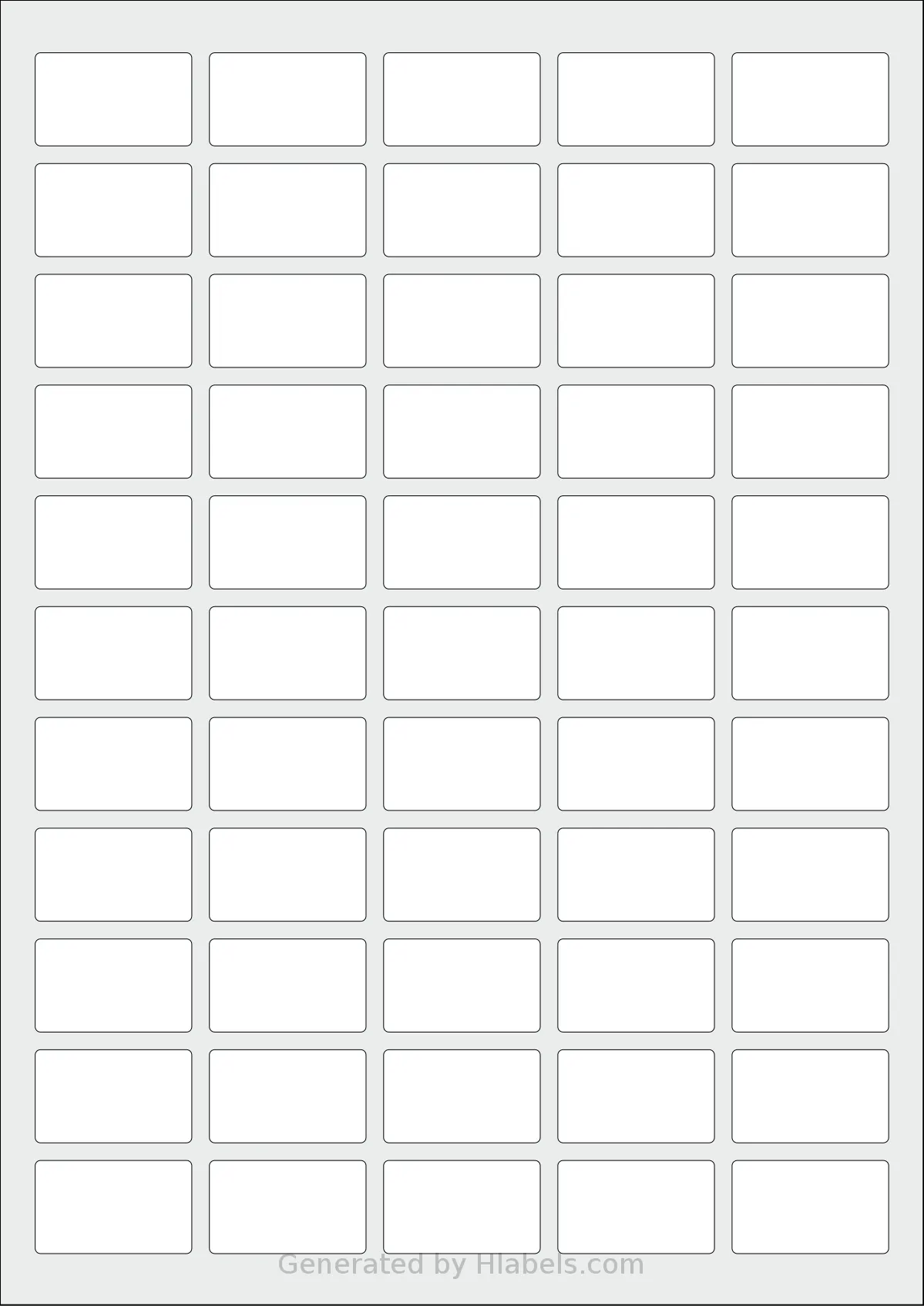 Avery® 35x21-R template with 55 rectangular 35.6 x 21.17 millimeter labels per sheet, on A4-size adhesive blank label sheets.
