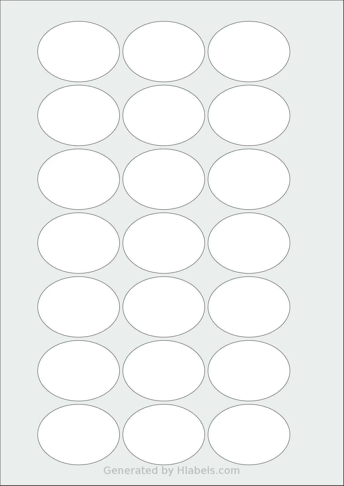 Avery® 5037 template with 21 oval 50 x 37 millimeter labels per sheet, on A4-size adhesive blank label sheets.
