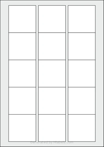 Avery® 55x55-S template with 15 square 55 x 55 millimeter labels per sheet, on A4-size adhesive blank label sheets.