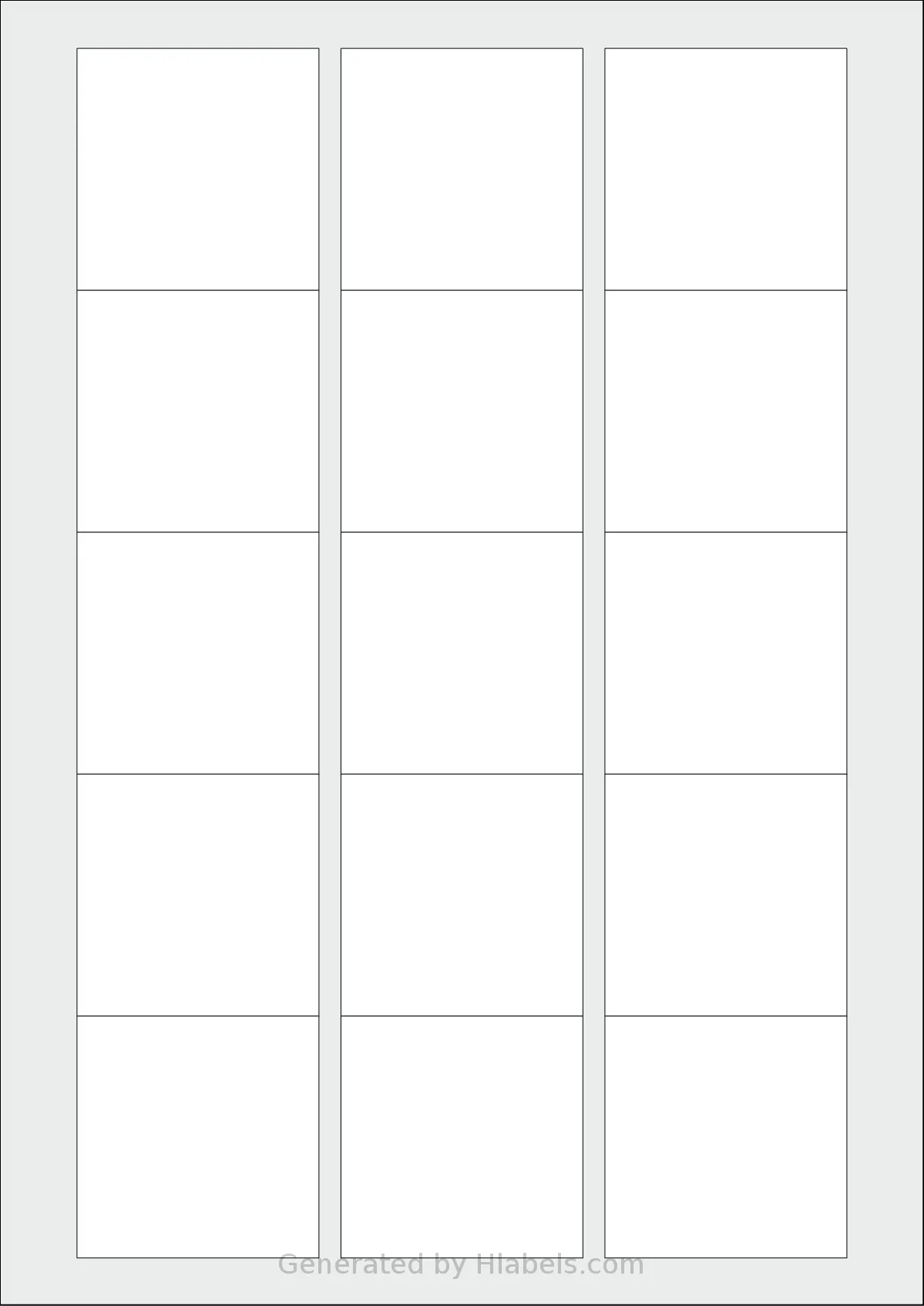 Avery® 55x55-S template with 15 square 55 x 55 millimeter labels per sheet, on A4-size adhesive blank label sheets.
