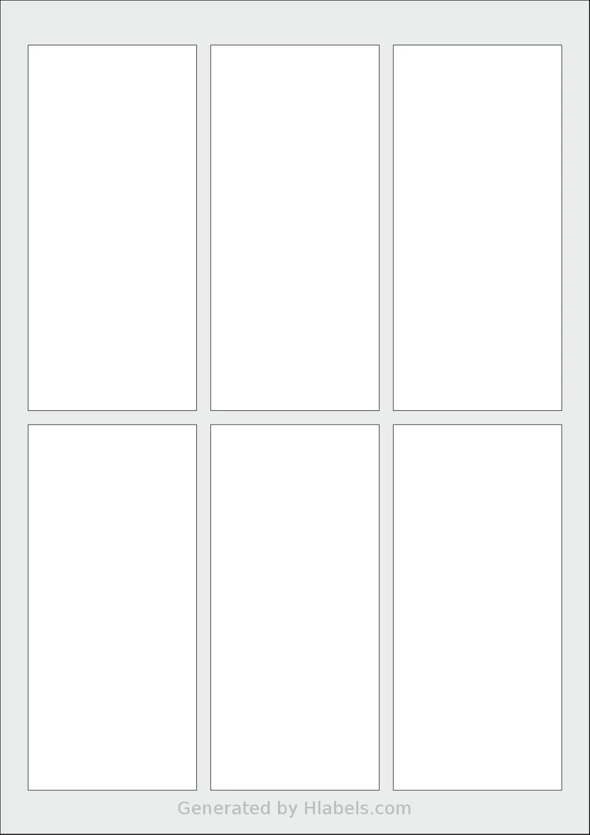 Avery® 60130 template with 6 rectangular 60 x 130 millimeter labels per sheet, on A4-size adhesive blank label sheets.